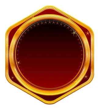 Golden frame, red Illustrazione stock