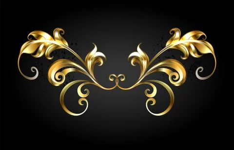 Golden frame scroll Stock Illustration