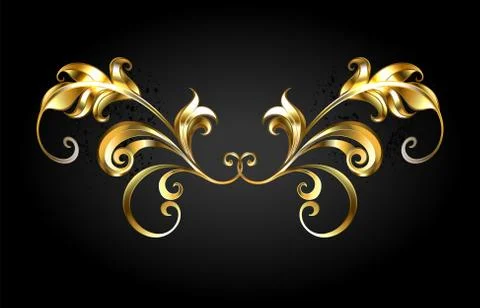 Golden frame scroll Stock Illustration