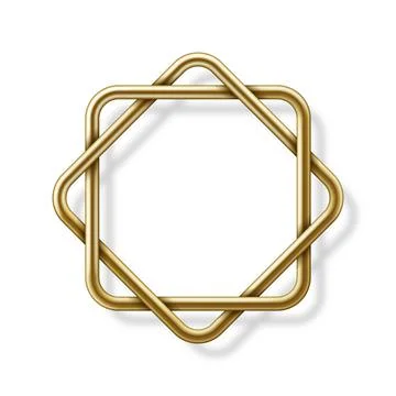 Golden frame with shadow isolated on white background Stock Illustration
