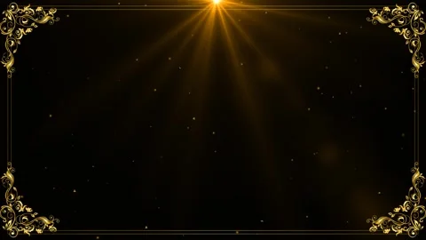 Golden frame starlight effect green screen background Stock Footage 294188007