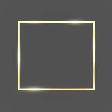 Golden frame template with glitter effect for banner, poster or postcard. Gol Stock Illustration