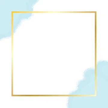 Golden frame template with mint spots Stock Illustration