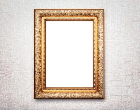 Golden frame on textured background Stock Photos