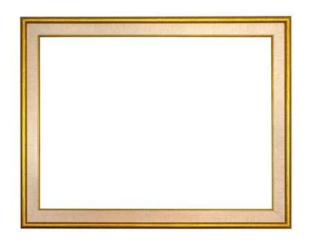 Golden frame with transparent background isolating frame for easy placement Stock Photos