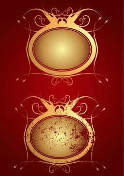 Golden frames Stock Illustration