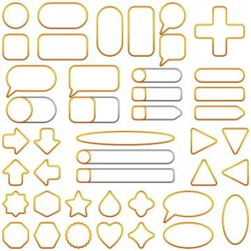 Golden Frames Set Stock Illustration