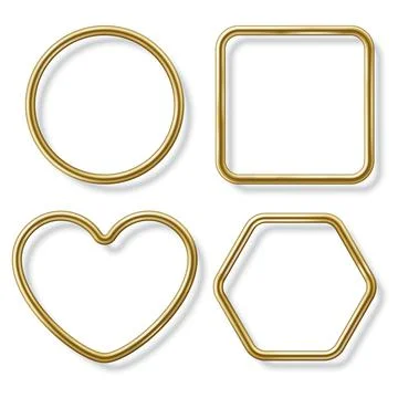 Golden frames with shadow isolated on white background Stock Illustration