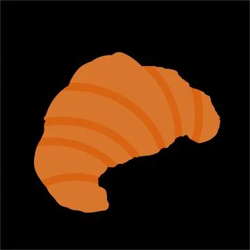 Golden Fresh Croissant Isolated on Black Background Stock Illustration