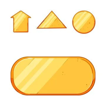 Golden game interface buttons collection for app design Illustrazione stock