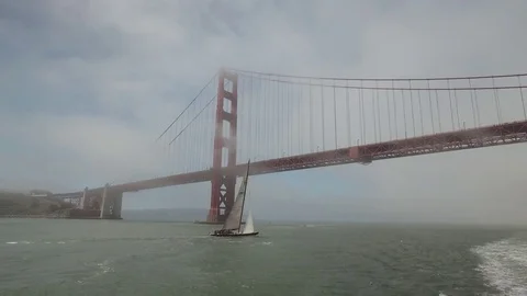 Golden Gate Boat Stock Footage 79834329