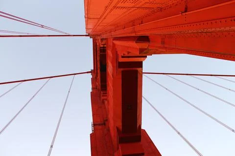 Golden Gate from the bottom Stock Photos