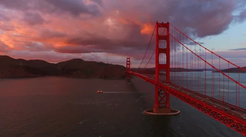 Golden Gate Bridge Aerial Stock Footage