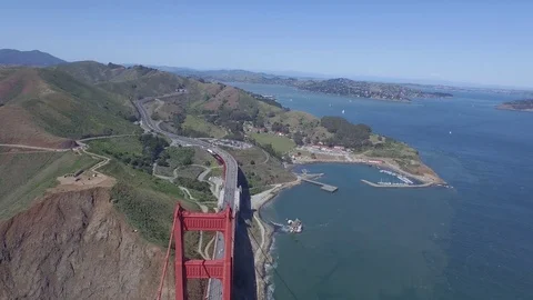 Golden Gate Bridge Aerial View Stock Footage