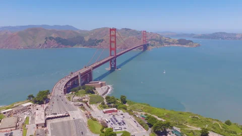 Golden Gate Bridge Aerial View With San Francisco Bay and Coastline 03 스톡 동영상 335428754