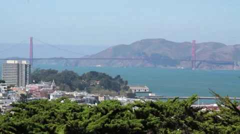 Golden Gate Bridge from afar Stock Footage 31853197