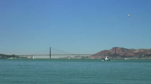 Golden Gate Bridge and Marin Headlands Stock Footage