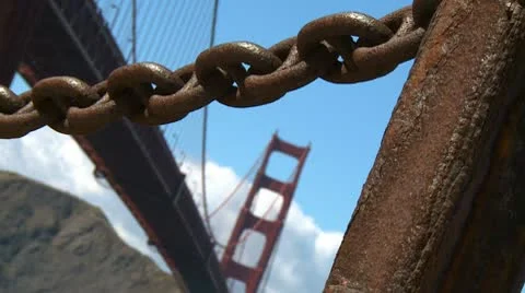 Golden Gate Bridge chain Video stock 10755148