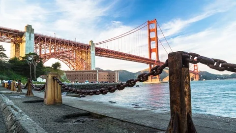 Golden Gate Bridge With Chain Timelapse Video stock 87250758