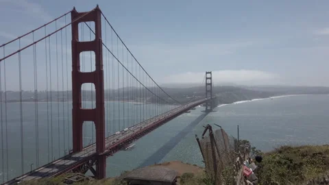 Golden Gate Bridge on a Clear Day in San Francisco, California Stock Footage 307222445