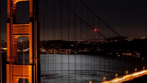 Golden Gate Bridge close up time lapse Stock Footage 98697758