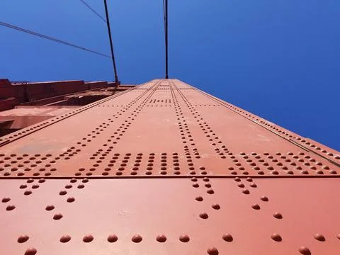 Golden Gate Bridge Closeup Structural Features, Surface of Tower, with Nubs etc Stock Photos