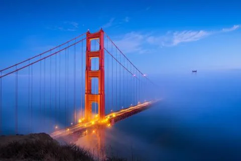 Golden Gate Bridge &amp; Clouds Stock Photos