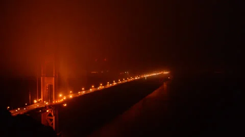 Golden Gate Bridge covered in Evening Fog - Time Lapse Video stock 24846639