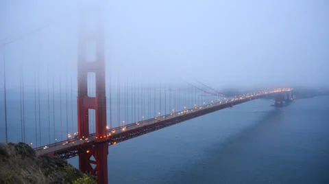 Golden Gate Bridge covered in Spring Fog - Time Lapse Stock Footage 24846707