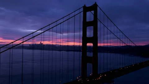 Golden Gate Bridge at dawn. Stock-Footage 197348616