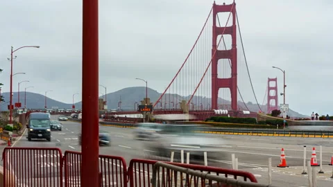 Golden Gate Bridge Day Time Traffic Timelapse, San Francisco, CA Stock Footage 183467523