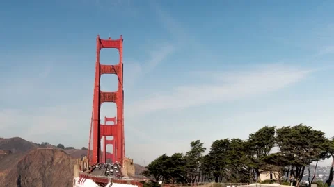 Golden Gate Bridge During Rush Hour, Gimbal Hyperlapse Stock Footage 145450350