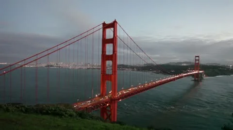 Golden Gate Bridge at Dusk Stock Footage 18075159