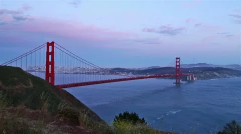 Golden Gate bridge at evening, time lapse Video stock 21933247