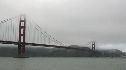 Golden Gate Bridge in the fog San Francisco Stock Footage