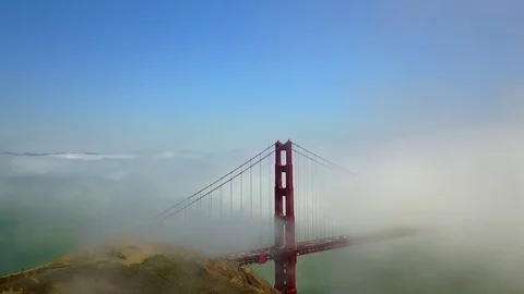 Golden Gate Bridge Fog1 Stock Footage