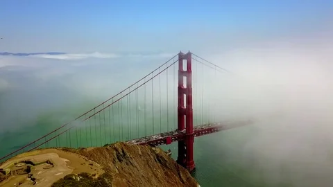 Golden Gate Bridge Fog2 Stock Footage