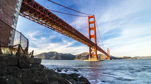 Golden Gate Bridge From Fort Point Timelapse Stock Footage 87251007