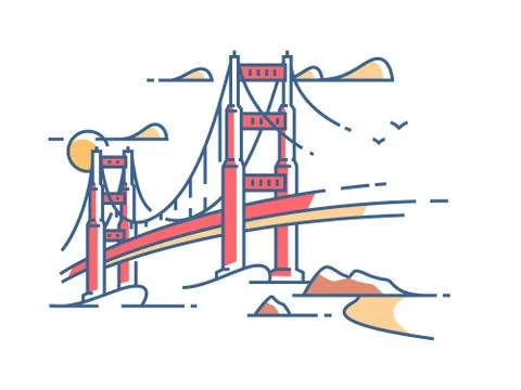 Golden Gate Bridge Illustrazione stock