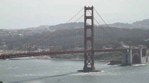 Golden Gate Bridge Medium Angle Stock Footage 66500726