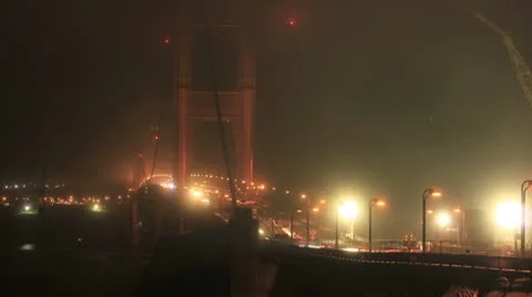 Golden Gate Bridge at Night Stock Footage