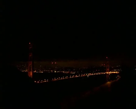 Golden Gate Bridge night Stock Footage 10755254