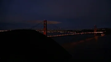 Golden Gate Bridge at Night Stock Footage 85816486