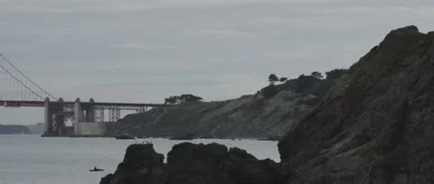 Golden Gate Bridge Pan From Side 4k Red One MX Stock Footage 11625387