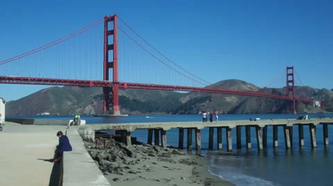 GOLDEN GATE BRIDGE PIER 스톡 동영상 65240503
