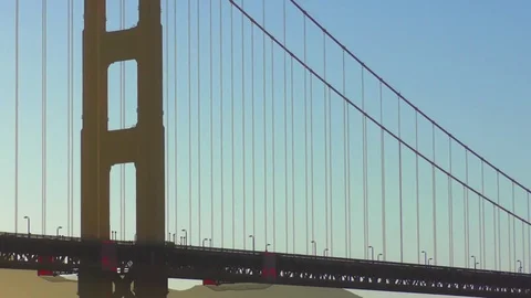 The Golden Gate Bridge as seen from Chrissy Field Stock Footage 80047732