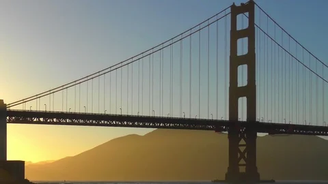The Golden Gate Bridge as seen from Chrissy Field Video stock 80048853