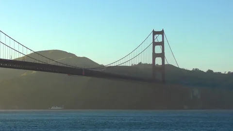 The Golden Gate Bridge as seen from Chrissy Field Stock Footage 80049566
