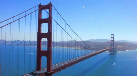 Golden Gate Bridge Ship Crossing Stock Footage 45863301