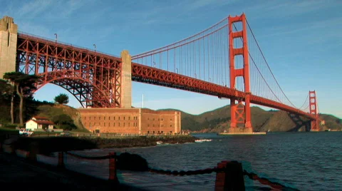 Golden Gate Bridge in Stereoscopic 3D Stock Footage